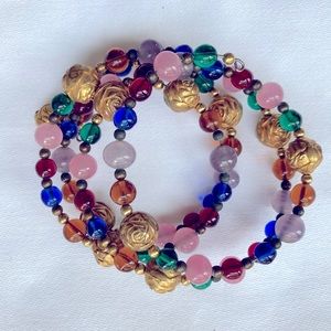 Boho Spiral Multi-Colored Beaded Bracelet